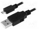 Cable, USB 2.0, USB A plug, USB B micro plug, nickel plated, 1.8m