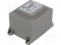 TSZZ45/12V - Transformer  encapsulated, 55VA, 230VAC, 12V, 4.58A, Mounting  PCB