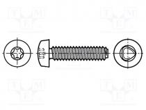 Screw, for metal, 4x16, Head  button, Torx, steel, zinc, BN 13916