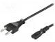   - Cable, CEE 7/16 (C) plug, IEC C7 female, 1.8m, Sockets 1, black