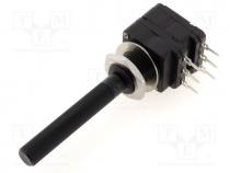 Potentiometer  shaft, single turn, 470k, 100mW, THT, 6mm, plastic