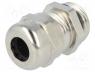 Cable gland, PG9, IP68, Mat  brass, Body plating  nickel