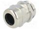 Cable gland, PG16, IP68, Mat  brass, Body plating  nickel