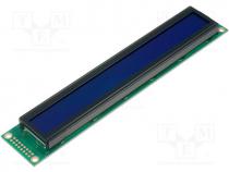 RC4002A-BIY-ESV - Display  LCD, alphanumeric, STN Negative, 40x2, blue, LED, PIN 16