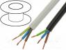 Cable, OMY, round, stranded, Cu, 3x1mm2, PVC, black, 300V, Class 5