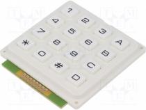 Keypad  plastic, Number of keys  16, none, plastic, 200mΩ, 1N, 20mA