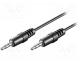 Cable assemblies - Cable, Jack 3.5mm 3pin plug, both sides, 1.5m, Wire dia 4mm