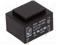 BVEI3022002 - Transformer  encapsulated, 1.8VA, 230VAC, 12V, 150mA, Mounting  PCB