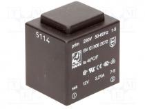 BVEI3062072 - Transformer  encapsulated, 3.2VA, 230VAC, 12V, 267mA, Mounting  PCB