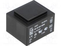 BVEI3078009 - Transformer  encapsulated, 1.3VA, 230VAC, 6V, 216mA, Mounting  PCB