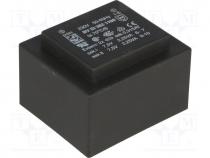 Transformer  encapsulated, 4.5VA, 230VAC, 7.5V, 7.5V, 300mA, 300mA