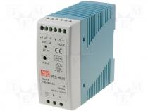 MDR-40-24 - Pwr sup.unit pulse, 40W, 24VDC, 1.7A, 85÷264VAC, 120÷370VDC, 300g