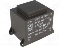 BVEI6651137 - Transformer  encapsulated, 50VA, 230VAC, 24V, 2083mA, Mounting  PCB