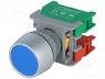 PBF22-1-O/C-BL - Switch  push-button, 1-position, NC + NO, 3A/230VAC, 22mm, blue