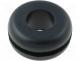 FIX-GR-3 - Grommet, Panel cutout diam 9.5mm, Hole dia 6.3mm, rubber, black