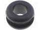 Cable Accessories - Grommet, Panel cutout diam 9mm, Hole dia 6mm, rubber, black