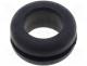 Grommet, Panel cutout diam 10mm, Hole dia 7.6mm, rubber, black