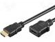 MC.1900.2112.010BK - Cable, HDMI 1.4, HDMI socket, HDMI plug, 1m, black