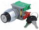 KS22-1-O/C - Switch  rotary with key, 2-position, NC + NO, 3A/230VAC, 22mm