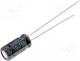 KM10/50 - Capacitor  electrolytic, THT, 10uF, 50V, Ø5x11mm, Pitch 2mm, 20%