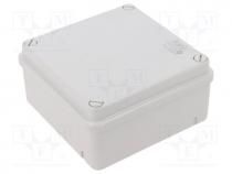 Enclosure  junction box, X 100mm, Y 100mm, Z 50mm, grey, IP55