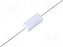 AX5W-0R18 - Resistor  wire-wound ceramic case, THT, 180mΩ, 5W, ±5%, 10x9x22mm