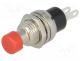 Button - Switch  push-button, 1-position, SPST-NC, 1A/250VAC, red, 20mΩ