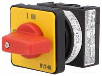 T0-1-8200/E-RT - Switch  emergency cam switch, 2-position, 20A, 0-1, 6.5kW