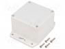 Box with outer holders - Enclosure  multipurpose, X 80mm, Y 82mm, Z 55mm, with fixing lugs
