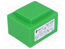 TEZ16/D/24-24V - Transformer  encapsulated, 16VA, 230VAC, 24V, 24V, Mounting  PCB