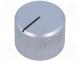 Knob - Knob, with pointer, aluminium, Shaft d 4mm, Ø20x14mm, silver