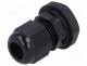 EG-7 - Cable gland, PG7, IP68, Mat  polyamide, black, UL94V-2, 12.8mm