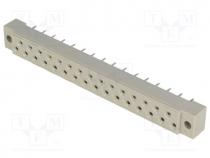 FL31P - Socket, DIN 41617, female, PIN 31, THT, straight, 4A, 250V, B 75mm