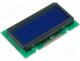 RC1202A-BIY-ESV - Display  LCD, alphanumeric, STN Negative, 12x2, blue, LED, PIN 15