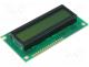 Display  LCD, alphanumeric, STN Positive, 16x2, green, LED, PIN 16