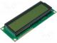 Displays - Display  LCD, alphanumeric, STN Positive, 16x2, green, LED, PIN 16