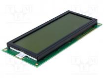 Displays - Display  LCD, alphanumeric, STN Positive, 20x4, green, LED, PIN 18