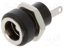 Socket, DC supply, male, 5,5/2,5mm, 5.5mm, 2.5mm, soldering, 1A