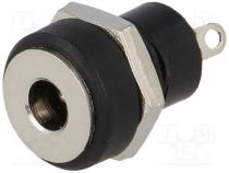 Socket, DC supply, male, 3,4/1,3mm, 3.4mm, 1.3mm, soldering, 500mA