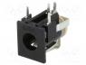 Power connector - Socket, DC supply, male, 6/1,98mm, 6mm, 1.98mm, with on/off switch