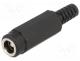 Plug, DC supply, male, 5,5/2,1mm, 5.5mm, 2.1mm, with strain relief