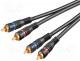 C-2RCA2RCA-BK050 - Cable, RCA plug x2,both sides, 5m, Plating  gold plated, black