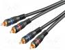  - Cable, RCA plug x2,both sides, 5m, Plating  gold plated, black