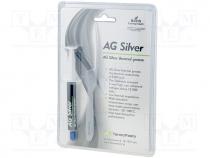 PASTA-SILVER-3 - Heat transferring paste, silver, silicone+silver, 3g, AG SILVER