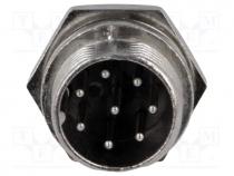  - Adaptors - Socket, microphone, male, PIN 8, for panel mounting