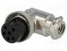 MIC356 - Plug, microphone, female, PIN 6, for cable, angled 90