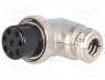 MIC358 - Plug, microphone, female, PIN 8, for cable, angled 90