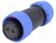 Waterproof connector - Plug, female, SP21, PIN 2, IP68, 7÷12mm, soldering, for cable, 500V