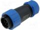 Waterproof connector - Plug, male, SP21, PIN 9, IP68, 7÷12mm, soldering, for cable, 500V