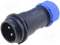 SP2111/P2 - Plug, male, SP21, PIN 2, IP68, 7÷12mm, soldering, for cable, 500V